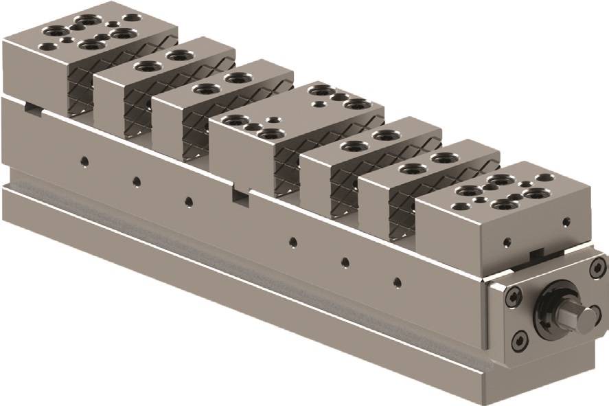 Doppelte Ausführung 6 Klemmbacken, glatt rhomboid 100mm 