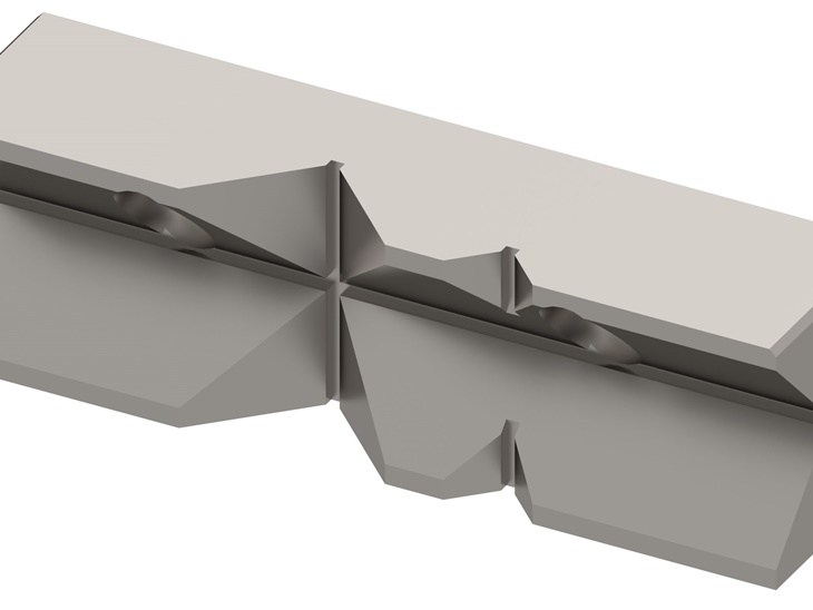 Feste „V“-förmige Spannbacke 125mm