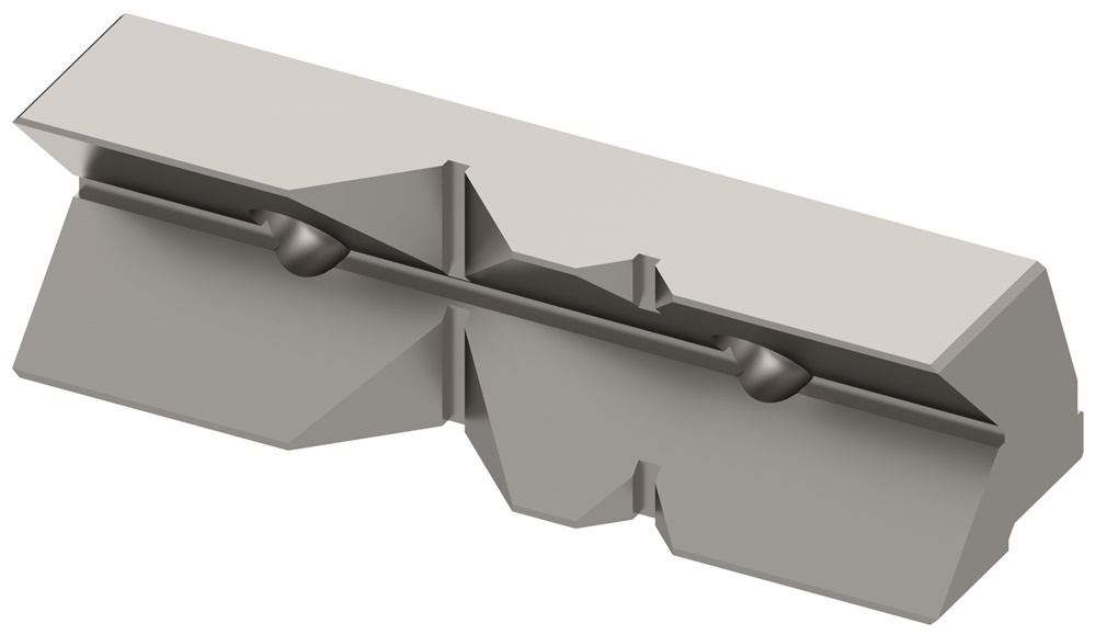 Absteigende „V“-förmige Spannbacke 125mm