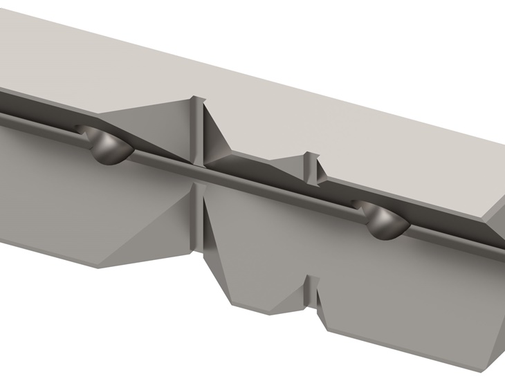 Absteigende „V“-förmige Spannbacke 125mm