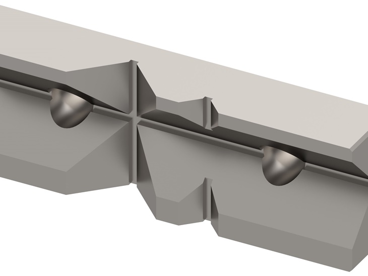 Absteigende „V“-förmige Spannbacke 175mm