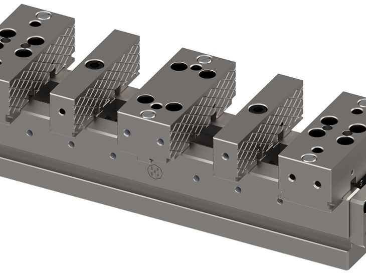 Doppelte Ausführung 4 Klemmbacken, glatt rhomboid 150mm 