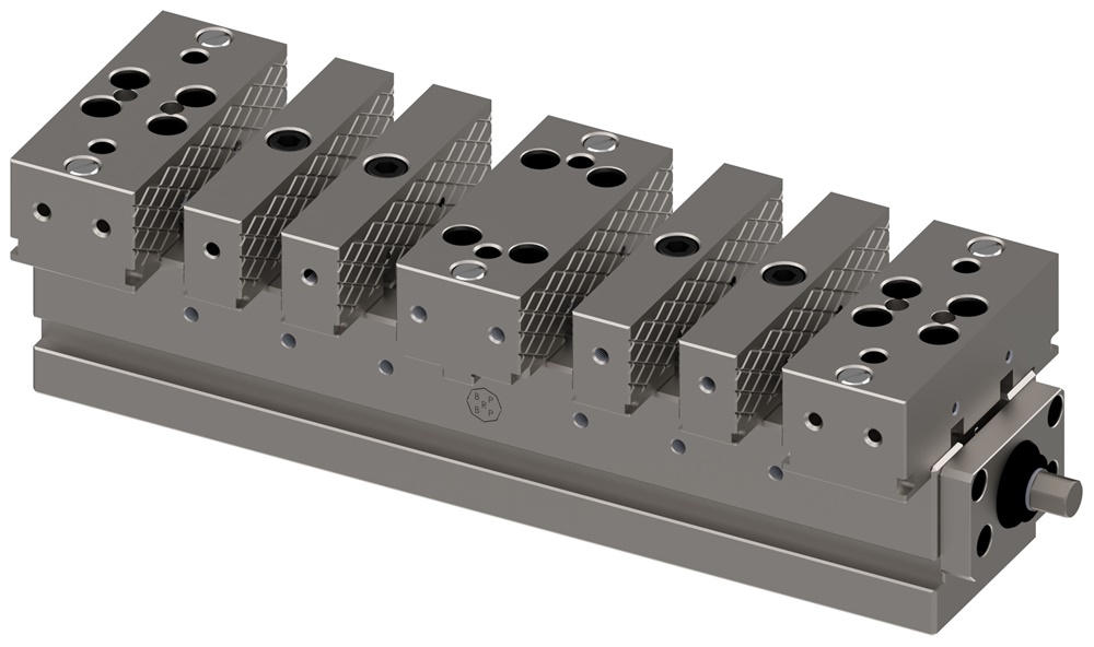 Doppelte Ausführung 6 Klemmbacken, glatt rhomboid 150mm 