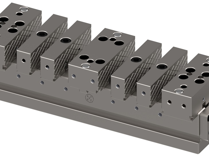 Doppelte Ausführung 6 Klemmbacken, glatt rhomboid 150mm 